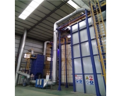 Vertical spraying line for aluminum profile