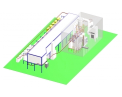 Automatic on line pretreatment spraying line